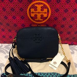 Tory Burch McGraw Camera Bag in Royal Navy